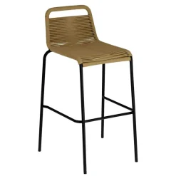 Wohnen Hocker|Barhocker*Barstühle aus Kordel in Hellbraun - Jakarto (4er Set)