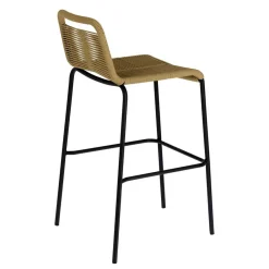 Wohnen Hocker|Barhocker*Barstühle aus Kordel in Hellbraun - Jakarto (4er Set)