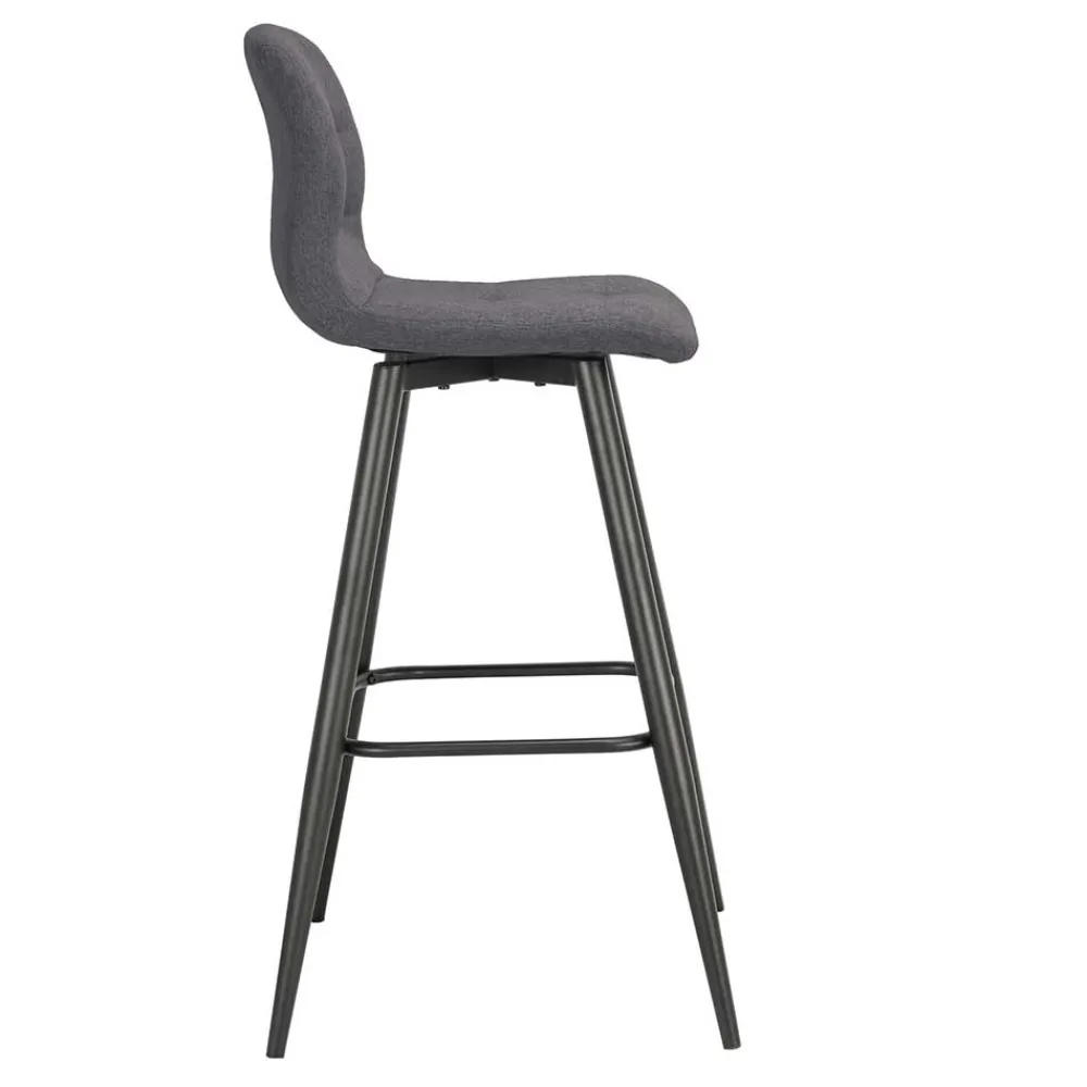 Wohnen Sessel & Hocker|Barhocker*Barstühle in Anthrazit Stoffbezug - Una (2er Set)