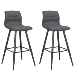 Wohnen Sessel & Hocker|Barhocker*Barstühle in Anthrazit Stoffbezug - Una (2er Set)