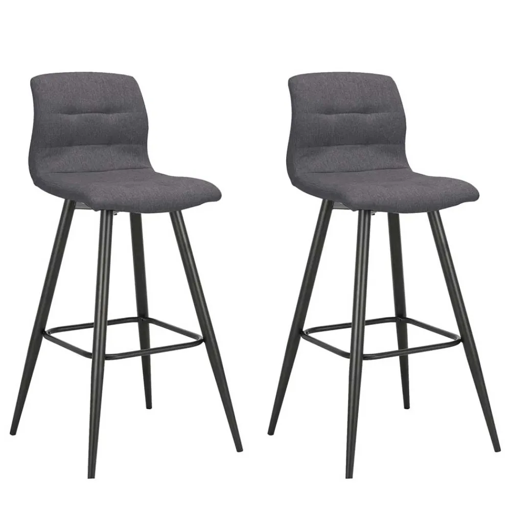 Wohnen Sessel & Hocker|Barhocker*Barstühle in Anthrazit Stoffbezug - Una (2er Set)