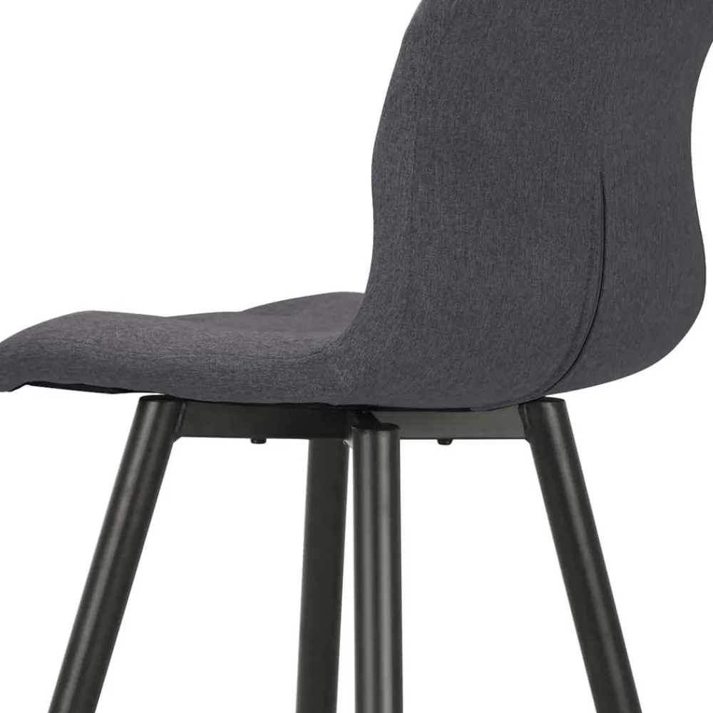 Wohnen Sessel & Hocker|Barhocker*Barstühle in Anthrazit Stoffbezug - Una (2er Set)