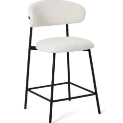 Wohnen Skandinavische Möbel|Sessel & Hocker*Barstühle in Cremeweiß und Schwarz - Bean (2er Set)