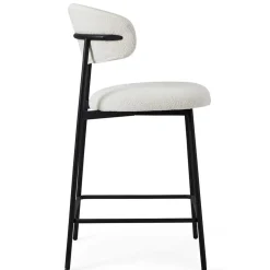 Wohnen Skandinavische Möbel|Sessel & Hocker*Barstühle in Cremeweiß und Schwarz - Bean (2er Set)