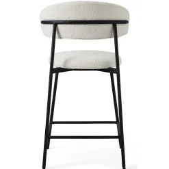 Wohnen Skandinavische Möbel|Sessel & Hocker*Barstühle in Cremeweiß und Schwarz - Bean (2er Set)