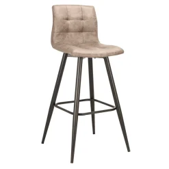 Wohnen Barhocker*Barstühle in Hellbraun Microfaser - Knox (2er Set)