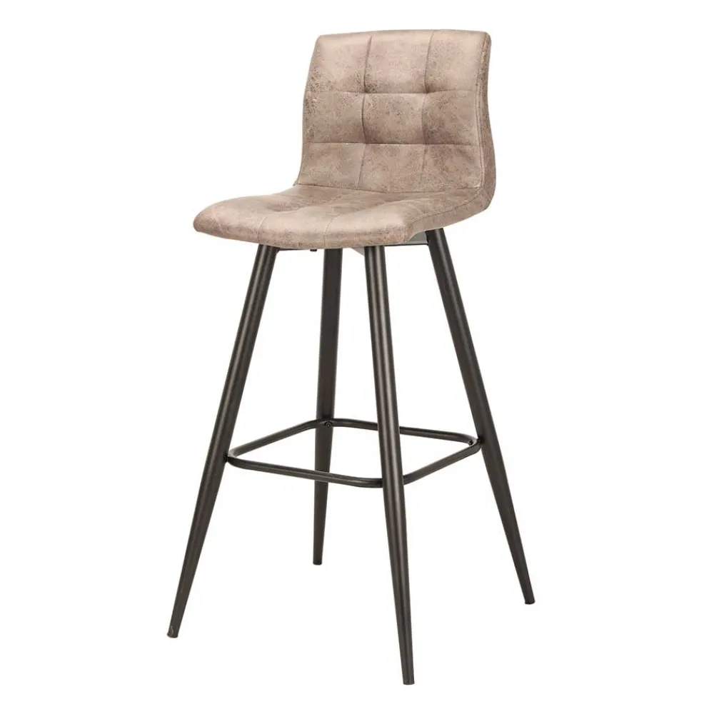 Wohnen Barhocker*Barstühle in Hellbraun Microfaser - Knox (2er Set)