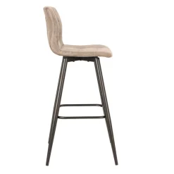 Wohnen Barhocker*Barstühle in Hellbraun Microfaser - Knox (2er Set)