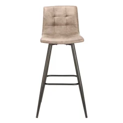 Wohnen Barhocker*Barstühle in Hellbraun Microfaser - Knox (2er Set)