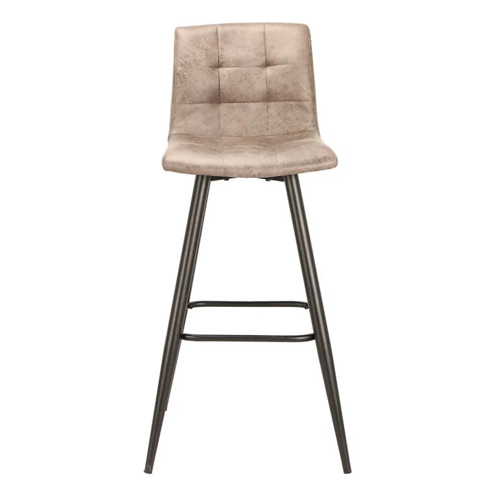 Wohnen Barhocker*Barstühle in Hellbraun Microfaser - Knox (2er Set)