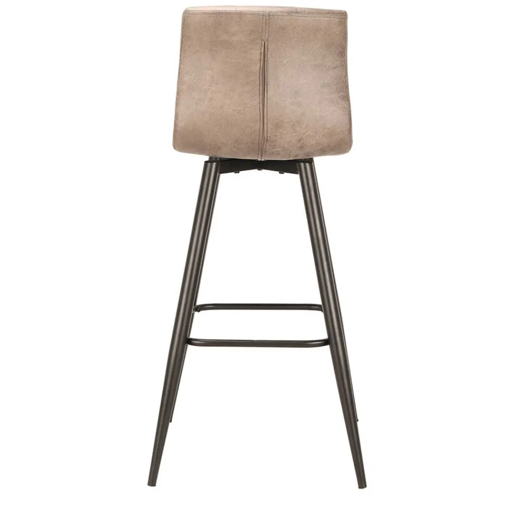 Wohnen Barhocker*Barstühle in Hellbraun Microfaser - Knox (2er Set)