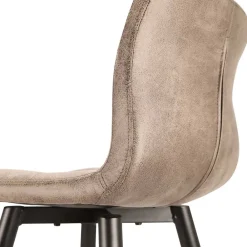 Wohnen Barhocker*Barstühle in Hellbraun Microfaser - Knox (2er Set)