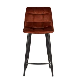 Wohnen Stühle|Barhocker*Barstühle in Rost Braun Velours - Susa (2er Set)