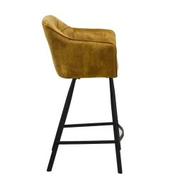 Wohnen Barstühle mit Armlehnen in Ocker Samt - Betria (2er Set)