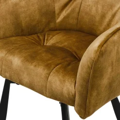 Wohnen Barstühle mit Armlehnen in Ocker Samt - Betria (2er Set)