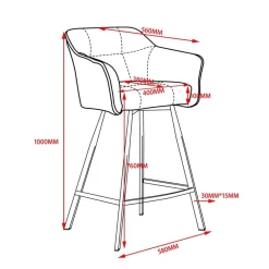 Wohnen Barstühle mit Armlehnen in Ocker Samt - Betria (2er Set)