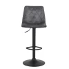 Wohnen Schwarze Möbel|Graue Möbel*Barstuhl aus Microfaser in Grau - Josephina (2er Set)