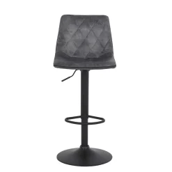 Wohnen Schwarze Möbel|Graue Möbel*Barstuhl aus Microfaser in Grau - Josephina (2er Set)