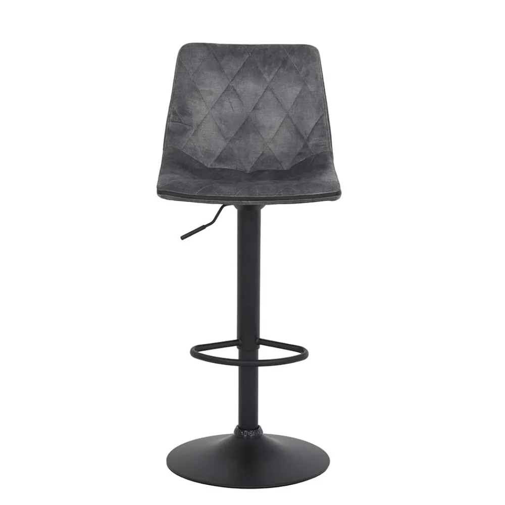 Wohnen Schwarze Möbel|Graue Möbel*Barstuhl aus Microfaser in Grau - Josephina (2er Set)