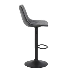 Wohnen Schwarze Möbel|Graue Möbel*Barstuhl aus Microfaser in Grau - Josephina (2er Set)