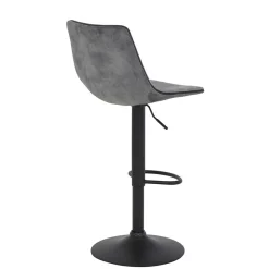 Wohnen Schwarze Möbel|Graue Möbel*Barstuhl aus Microfaser in Grau - Josephina (2er Set)