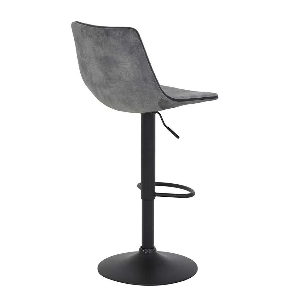 Wohnen Schwarze Möbel|Graue Möbel*Barstuhl aus Microfaser in Grau - Josephina (2er Set)