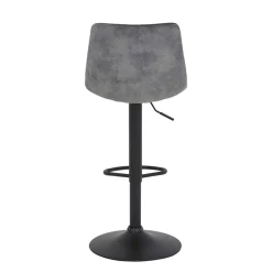 Wohnen Schwarze Möbel|Graue Möbel*Barstuhl aus Microfaser in Grau - Josephina (2er Set)