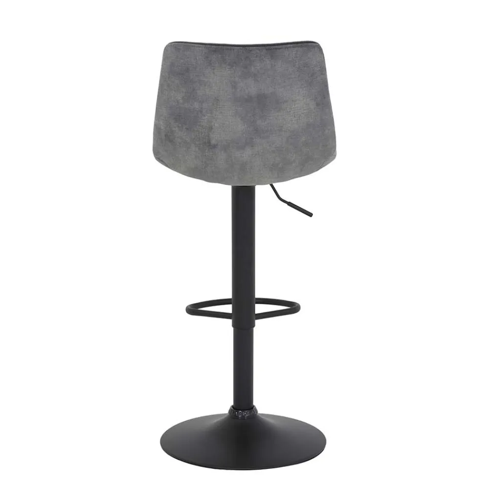 Wohnen Schwarze Möbel|Graue Möbel*Barstuhl aus Microfaser in Grau - Josephina (2er Set)