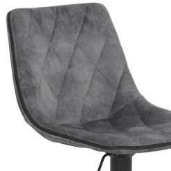 Wohnen Schwarze Möbel|Graue Möbel*Barstuhl aus Microfaser in Grau - Josephina (2er Set)