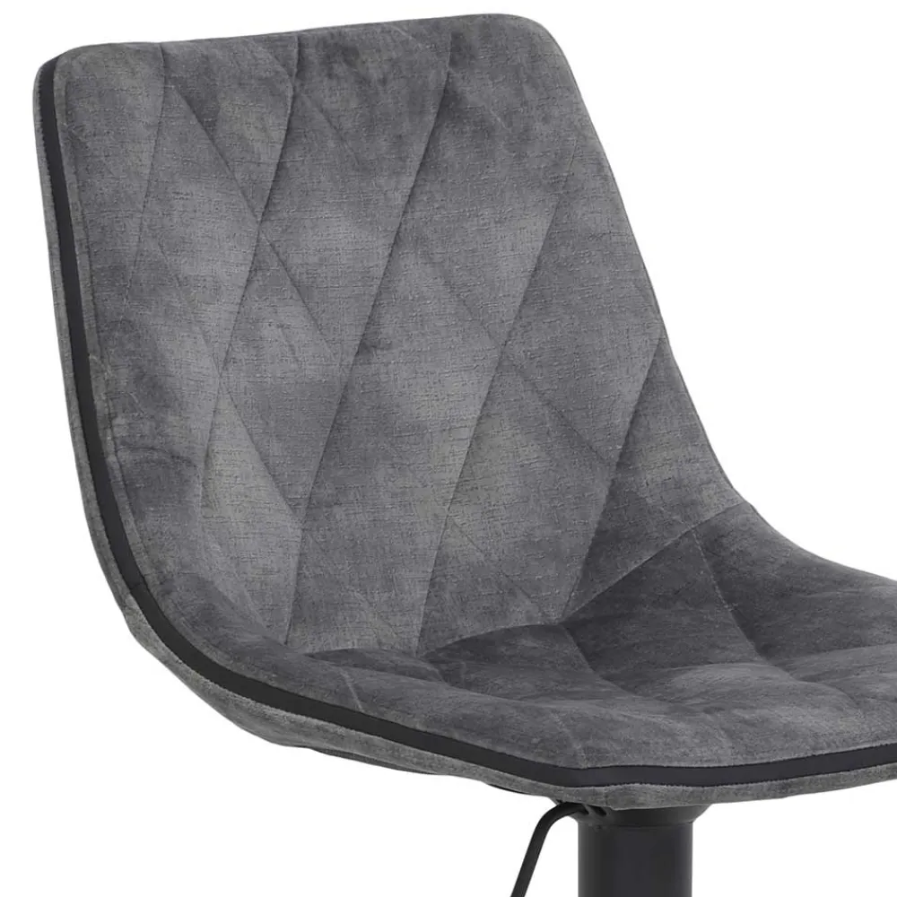 Wohnen Schwarze Möbel|Graue Möbel*Barstuhl aus Microfaser in Grau - Josephina (2er Set)