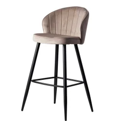 Wohnen Barstuhl aus Samt in Beige - Narcissan