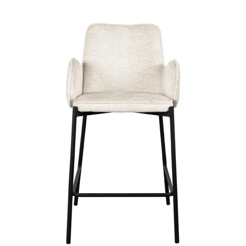 Wohnen Barstuhl aus Struktursamt Creme - Filler (2er Set)