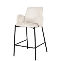 Wohnen Barstuhl aus Struktursamt Creme - Filler (2er Set)