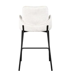 Wohnen Barstuhl aus Struktursamt Creme - Filler (2er Set)