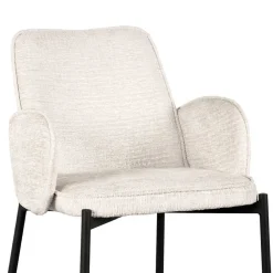 Wohnen Barstuhl aus Struktursamt Creme - Filler (2er Set)