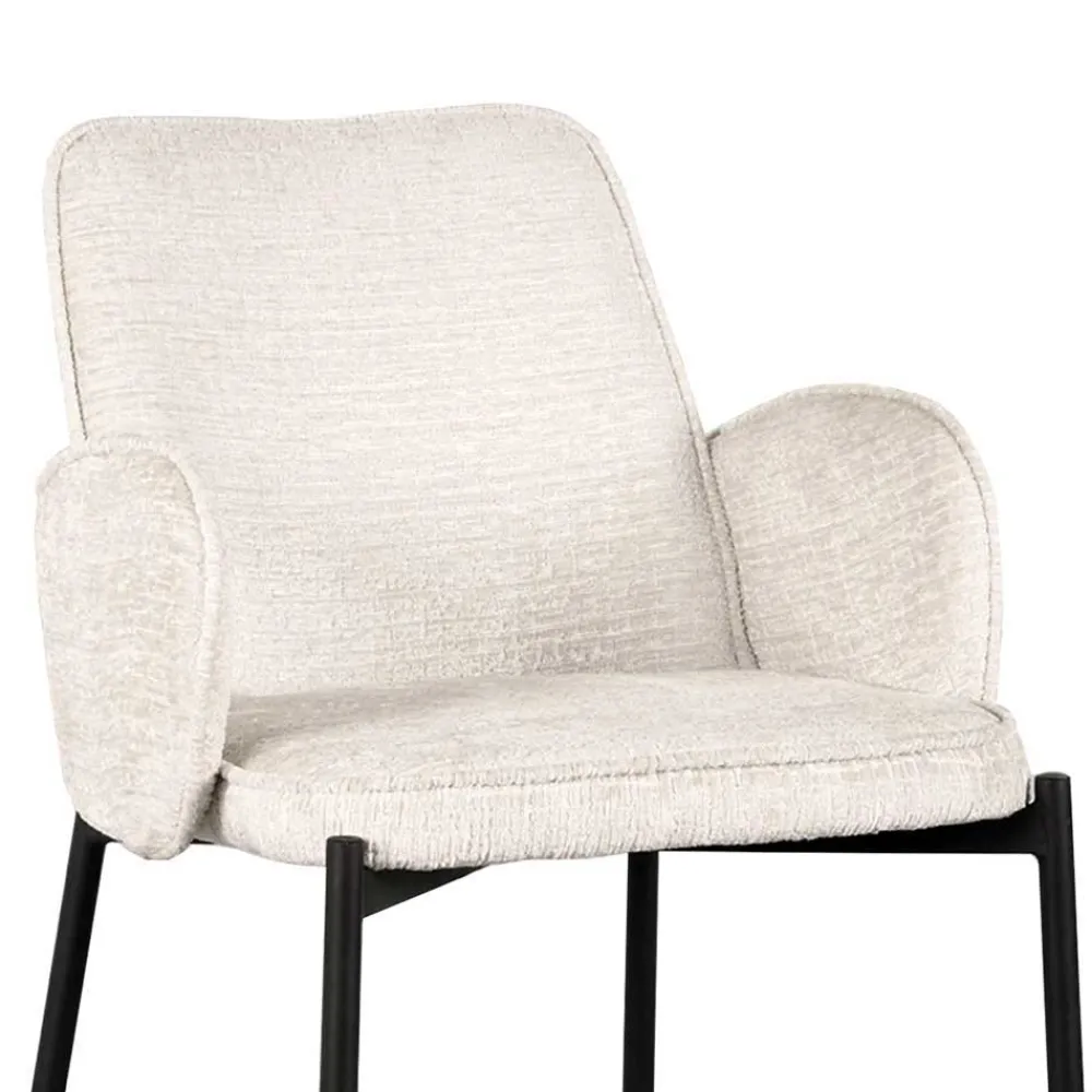 Wohnen Barstuhl aus Struktursamt Creme - Filler (2er Set)