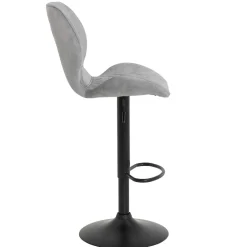 Wohnen Barhocker|Sessel & Hocker*Barstuhl aus Velours in Grau - Brooklyn (2er Set)