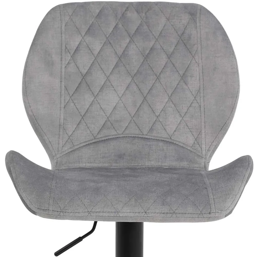 Wohnen Barhocker|Sessel & Hocker*Barstuhl aus Velours in Grau - Brooklyn (2er Set)