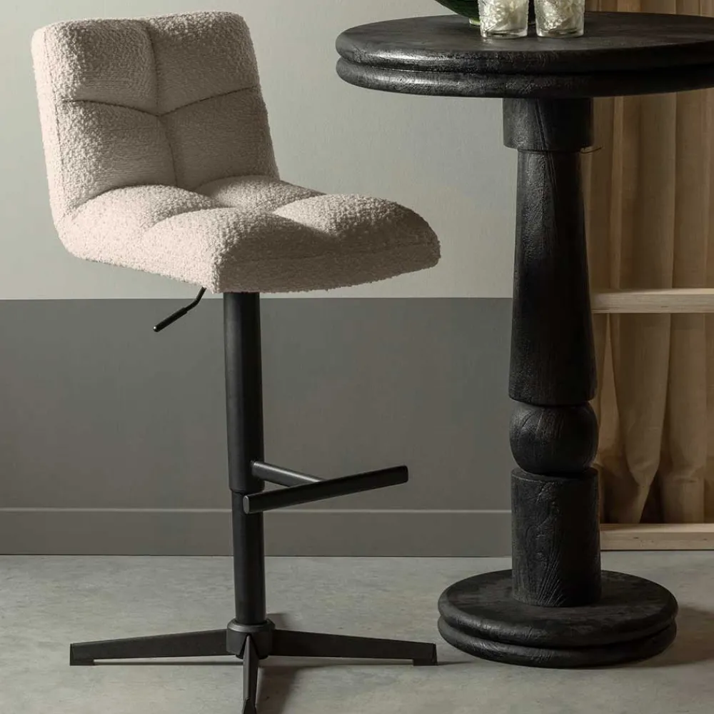 Wohnen Barstuhl in Beige Boucle - Salmanca (2er Set)