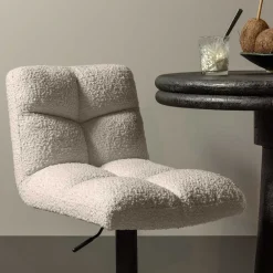 Wohnen Barstuhl in Beige Boucle - Salmanca (2er Set)