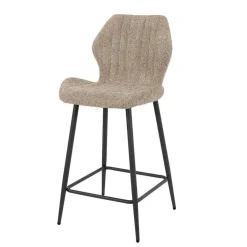 Wohnen Barstuhl in Beige Boucle - Maja (2er Set)