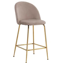 Wohnen Sessel & Hocker|Retro Möbel*Barstuhl in Beige und Gold - Furcios (2er Set)