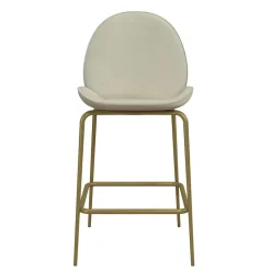 Wohnen Barstuhl in Creme mit Messing - Rucia