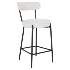 Wohnen Barhocker|Hocker*Barstuhl in Cremeweiß Boucle - Elliot