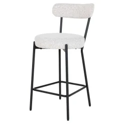 Wohnen Barhocker|Hocker*Barstuhl in Cremeweiß Boucle - Elliot