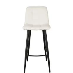 Wohnen Barhocker*Barstuhl in Cremeweiß Bouclebezug - Gray (2er Set)