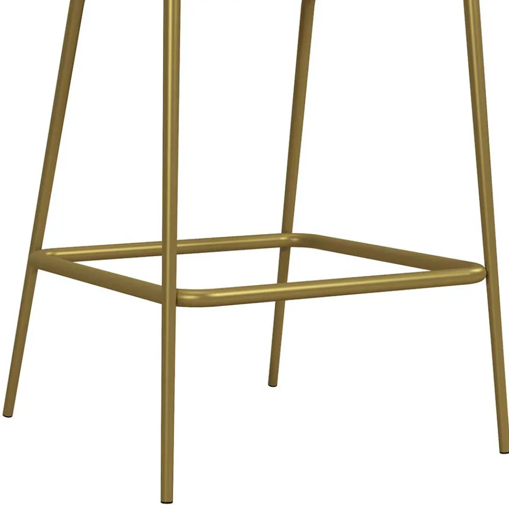 Wohnen Retro Möbel|Barhocker*Barstuhl in Hellgrau und Messing - Loreo