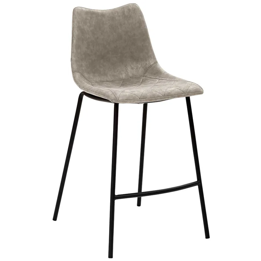 Wohnen Barstuhl in Lichtgrau Kunstleder - Mayotta