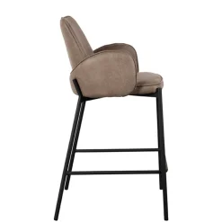 Wohnen Sessel & Hocker|Barhocker*Barstuhl in Taupe Microfaser - Ziris (2er Set)