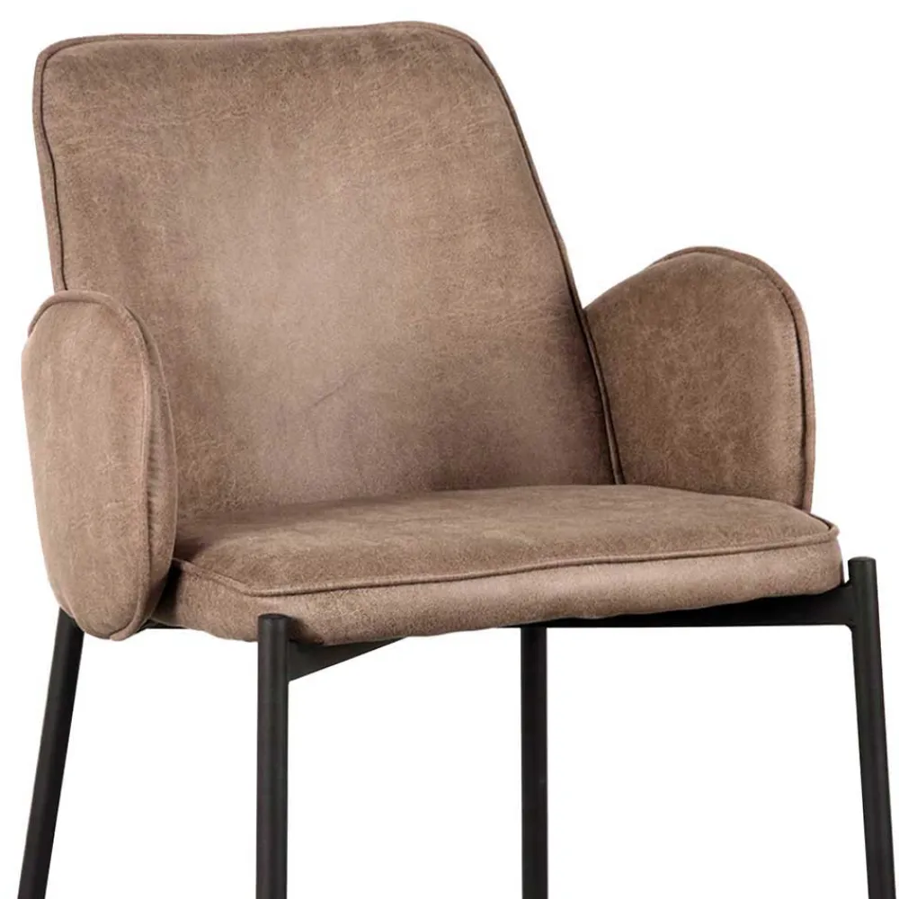 Wohnen Sessel & Hocker|Barhocker*Barstuhl in Taupe Microfaser - Ziris (2er Set)